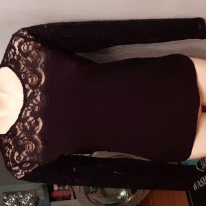 Calvin Klein Black Lace Blouse. Small Petite